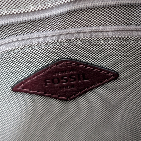 Fossil Ryder Leather Satchel in Burgundy - Picture 8 of 11